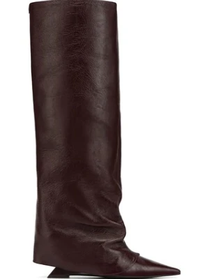 Naked Wolfe kozaki skórzane Stated damskie kolor bordowy na szpilce Stated.Burgundy