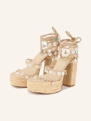 Naked Wolfe Sandałki Na Platformie Fantastic Z Kryształkami beige