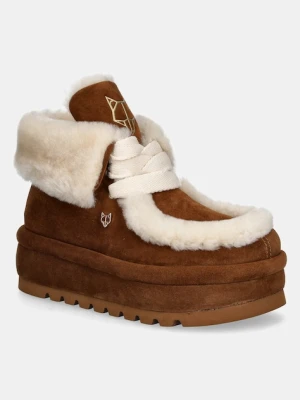 Naked Wolfe śniegowce zamszowe Bambi kolor brązowy Bambi Suede Shearling Tan