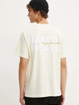 Naked Wolfe t-shirt bawełniany męski kolor beżowy z nadrukiem classic.tee