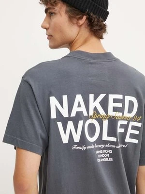 Naked Wolfe t-shirt bawełniany męski kolor szary z nadrukiem classic.tee