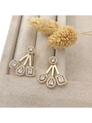 Nakkash Pozłacane kolczyki-wkrętki z cyrkoniami rozmiar: onesize