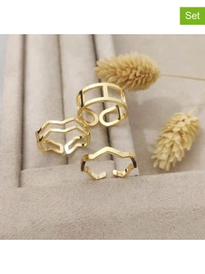 Nakkash Pozłacane pierścionki (3 szt.) rozmiar: onesize