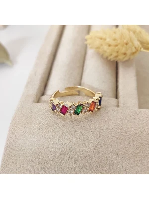 Nakkash Pozłacany pierścionek z cyrkoniami rozmiar: onesize