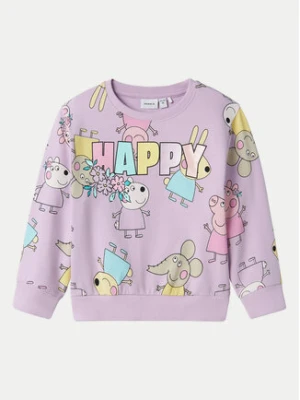 NAME IT Bluza Fira Peppa 13240631 Fioletowy Regular Fit