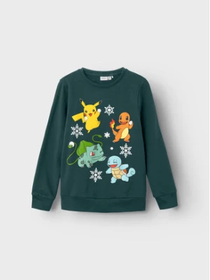NAME IT Bluza POKEMON 13222364 Zielony Regular Fit