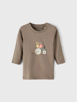 NAME IT Bluzka 13206871 Brązowy Regular Fit