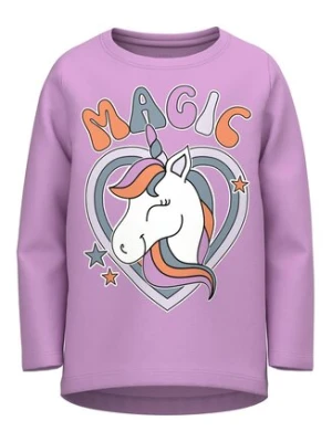 NAME IT Bluzka 13218914 Fioletowy Regular Fit