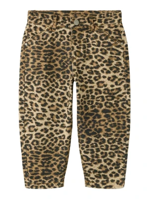 name it Dżinsy "Bella" - Mom fit - w kolorze jasnobrązowym rozmiar: 98