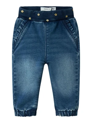 name it Dżinsy "Rose" w kolorze niebieskim rozmiar: 80