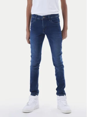 NAME IT Jeansy Silas 13190372 Granatowy Slim Fit