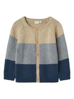 name it Kardigan "Oller" w kolorze niebiesko-beżowym rozmiar: 122/128