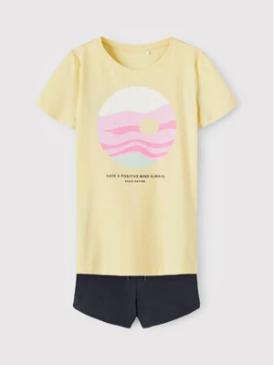 NAME IT Komplet t-shirt i spodenki 13198483 Żółty Regular Fit