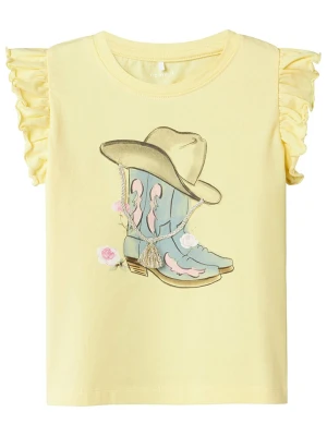 name it Koszulka "Hadia" w kolorze żółtym ze wzorem rozmiar: 110