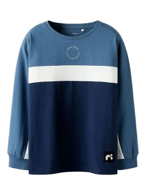 name it Koszulka "Pofinte" w kolorze niebiesko-biało-błękitnym rozmiar: 134/140