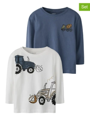 name it Koszulki (2 szt.) "Berlan" w kolorze biało-niebieskim rozmiar: 98