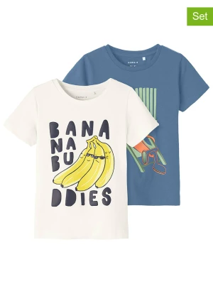 name it Koszulki (2 szt.) "Dean" w kolorze niebieskim i białym rozmiar: 86