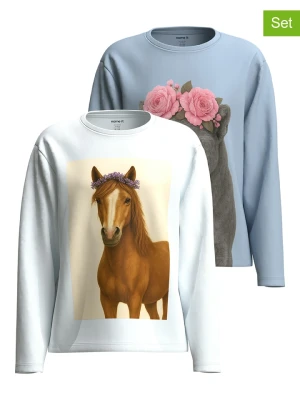 name it Koszulki (2 szt.) "Votea" w kolorze biało-błękitnym rozmiar: 146/152