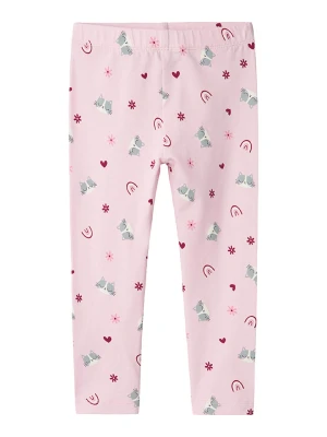 name it Legginsy "Biline" w kolorze jasnoróżowym ze wzorem rozmiar: 104