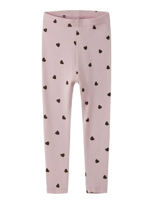 name it Legginsy "Heart" w kolorze jasnoróżowo-czarnym rozmiar: 104