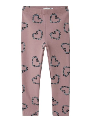 name it Legginsy "Olukria" w kolorze szaroróżowo-granatowym rozmiar: 98