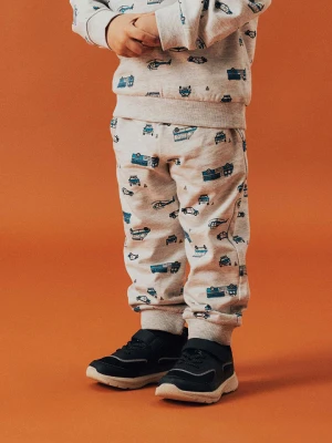 name it Spodnie dresowe "Troy" w kolorze szaro-niebieskim rozmiar: 128