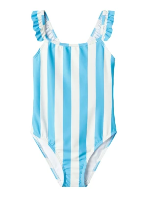 name it Strój kąpielowy w kolorze błękitno-białym rozmiar: 110/116