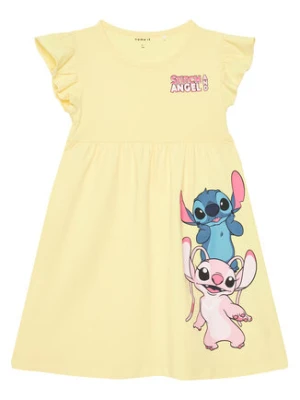 NAME IT Sukienka codzienna 13242968 Żółty Regular Fit
