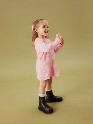 name it Sukienka dzianinowa "Rikine" w kolorze jasnoróżowym rozmiar: 80