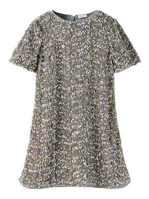 name it Sukienka "Prunica" w kolorze beżowo-srebrno-złotym rozmiar: 152