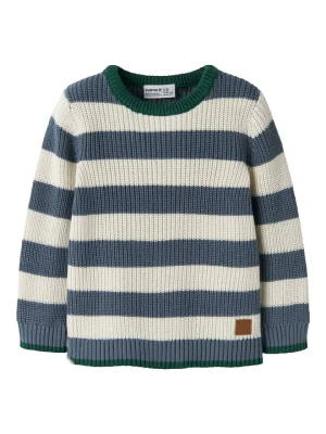 name it Sweter "Ereus" w kolorze niebiesko-kremowym rozmiar: 110