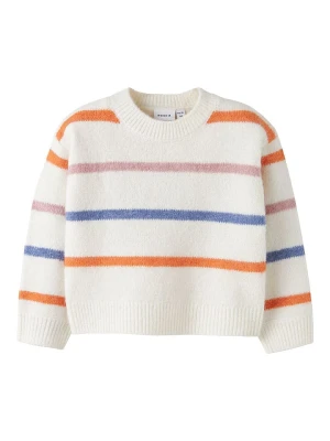 name it Sweter "Olenska" w kolorze biało-pomarańczowo-niebieskim rozmiar: 116