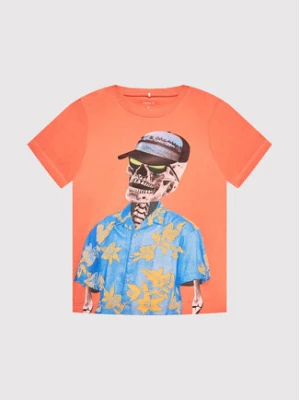 NAME IT T-Shirt 13202094 Pomarańczowy Regular Fit