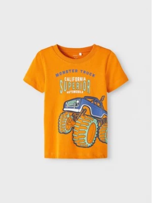 NAME IT T-Shirt 13213252 Pomarańczowy Regular Fit