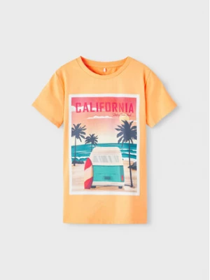 NAME IT T-Shirt 13221054 Pomarańczowy Regular Fit
