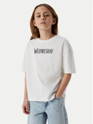 NAME IT T-Shirt Farra Wednesday 13240881 Biały Standard Fit