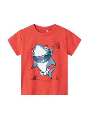 NAME IT T-Shirt Fish 13241295 Czerwony Regular Fit