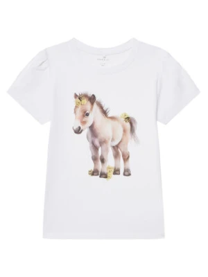 NAME IT T-Shirt Hani 13243178 Biały Standard Fit