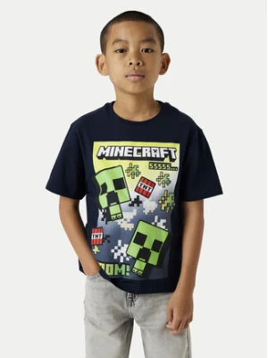 NAME IT T-Shirt Minecraft 13240871 Granatowy Standard Fit