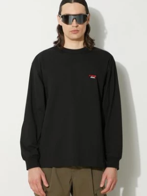 Nanga longsleeve Eco Hybrid Box Logo Embroidery Longsleeve Tee męski kolor czarny gładki NW2411.1G803.A