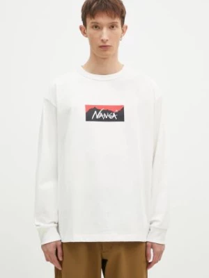 Nanga longsleeve Eco Hybrid Box Logo Longsleeve męski kolor biały z nadrukiem NW2431.1E150.A