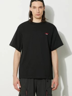 Nanga t-shirt Eco Hybrid Box Logo Embroidery Tee męski kolor czarny z aplikacją NW2411.1G804.A