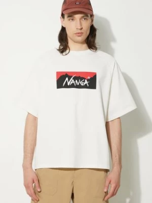 Nanga t-shirt Eco Hybrid Box Logo Loose Fit Tee męski kolor biały z nadrukiem NW2311.1G209