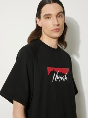 Nanga t-shirt Eco Hybrid Box Logo Loose Fit Tee męski kolor czarny z nadrukiem NW2311.1G209