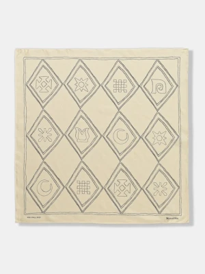 Nanushka apaszka jedwabna kolor beżowy wzorzysta NU25PFSC00305