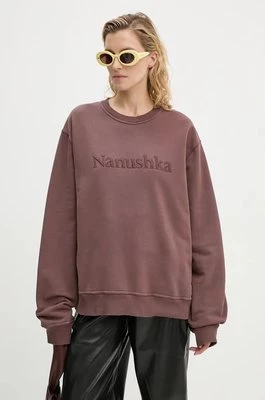 Nanushka bluza bawełniana REMY damska kolor brązowy z aplikacją NU24PFSH03478