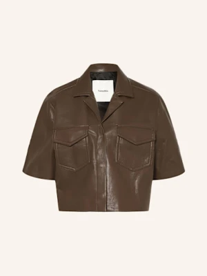 Nanushka Bluzka Maisie Z Imitacji Skóry braun