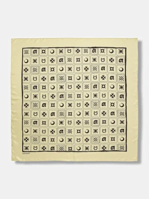 Nanushka chusta jedwabna kolor beżowy wzorzysta NU24CRSC03011