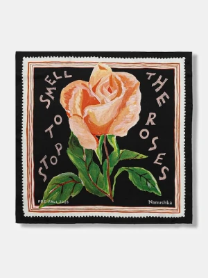 Nanushka chusta jedwabna kolor czarny wzorzysta NU25PFSC00299