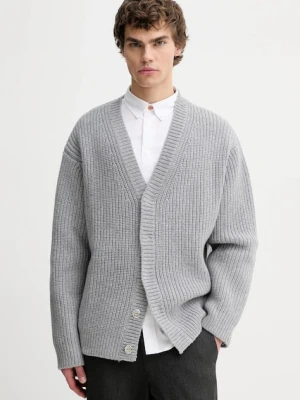 Nanushka kardigan wełniany NU25PFCA05591 męski kolor szary VARTEN